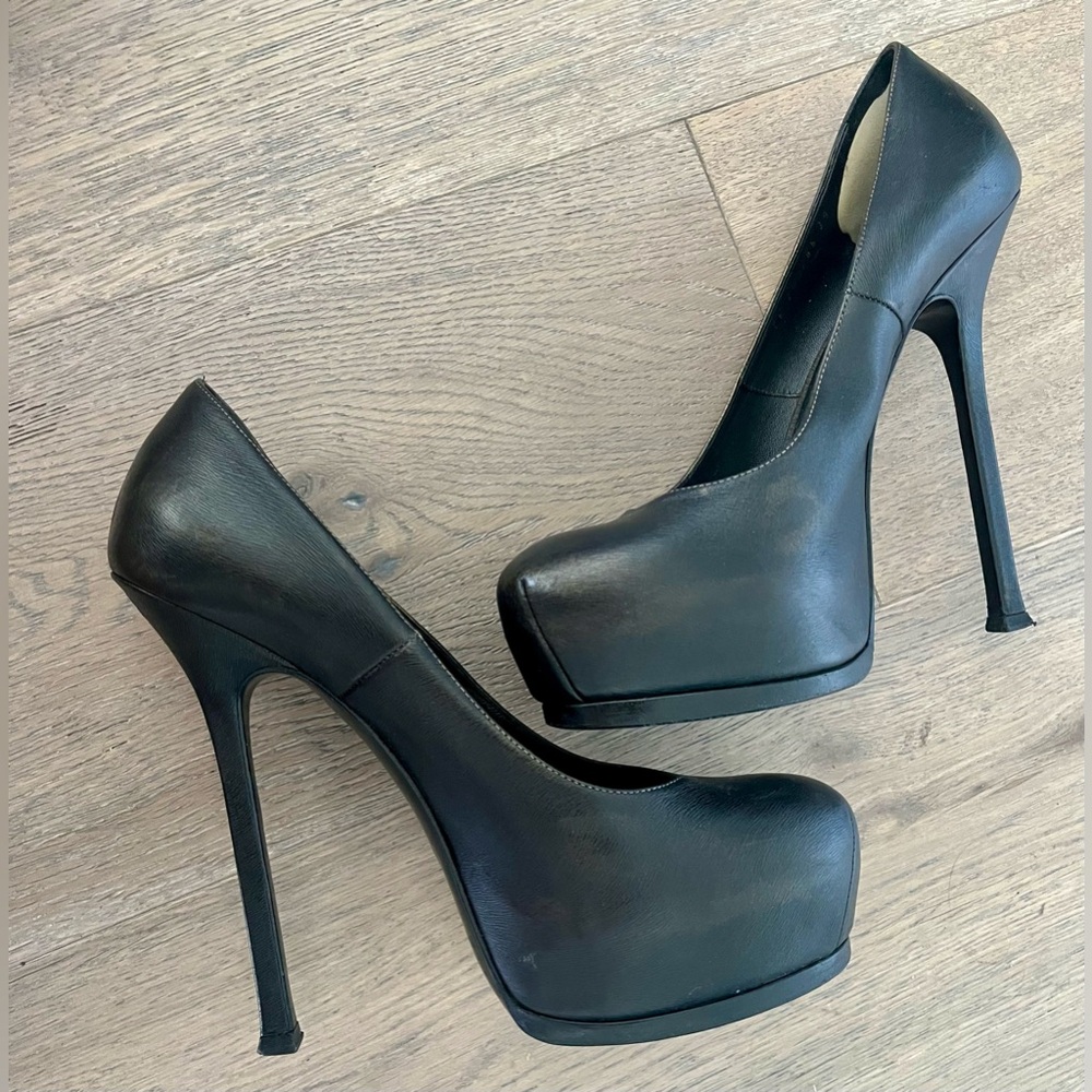 YVES SAINT LAURENT Tribute Black Stiletto Pump Heels